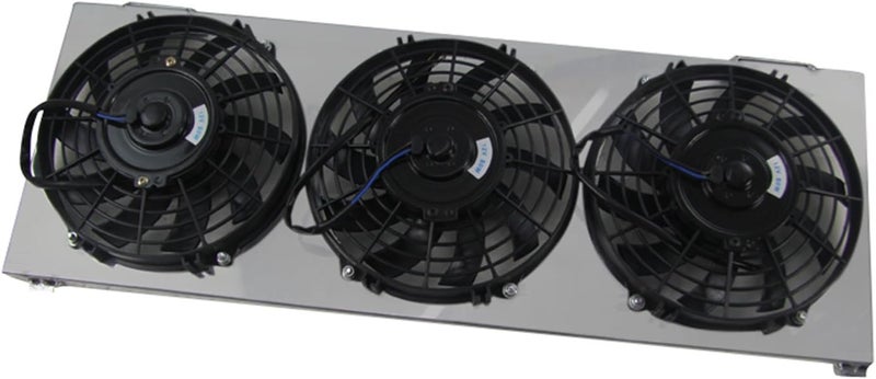 Cooling Care غطاء رادياتير من الألمنيوم متوافق مع رادياتير جيب شيروكي XJ من 1984 إلى 2001، غطاء ألمنيوم + مروحة 9 بوصة (3 قطع) + مجموعة ريلاي - Image 4